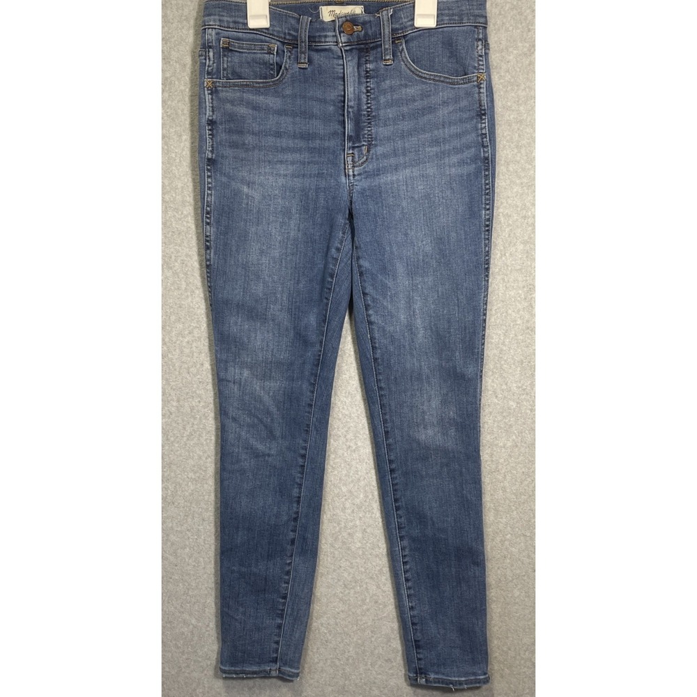 Madewell Jeans Women's Size 27 Blue Med Wash 10" High-Rise Skinny Stretch Denim